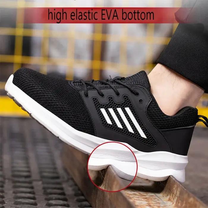 Chaussures de sécurité anti-écrasement pour hommes, chaussures de sécurité Parker en acier, chaussures de tennis de sécurité industrielles, bottes de travail noires d'extérieur, travail de sport