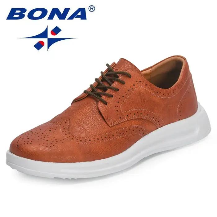 BONA nouveaux créateurs à la main en cuir véritable chaussures hommes espadrilles décontractées homme affaires mocassins