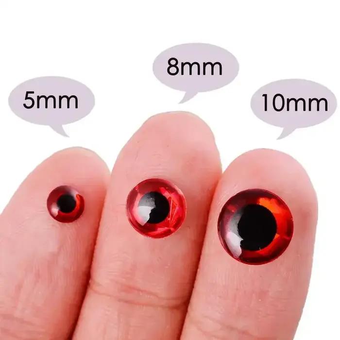 100 pcs/lot holographique 3D leurre de pêche yeux 3/4/5/6/7/8/9mm leurres artificiels Simulation glo