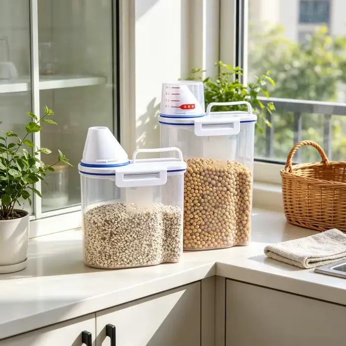 Bac de stockage hermétique en plastique pour aliments pour animaux grande capacité chiens chats occassions spéciales