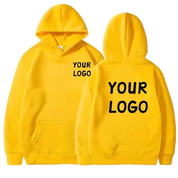 Sweat à capuche décontracté avec LOGO de votre marque pour hommes et femmes, pull de couleur unie, p