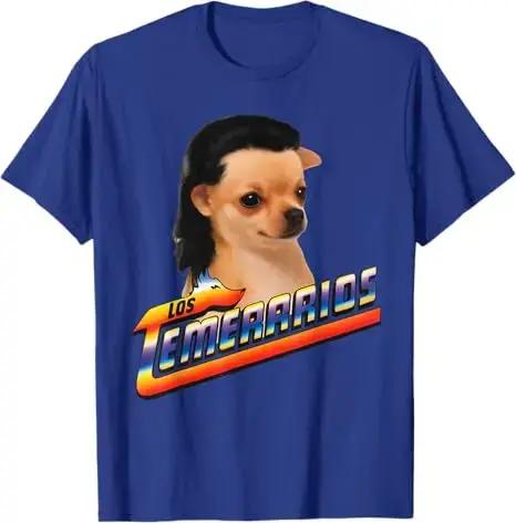 Los Temerarios chien drôle Meme T-Shirt mignon Y2k chien Variation cerveau graphique tenue humoristique Art nouveauté disant T-Shirt Streetwear