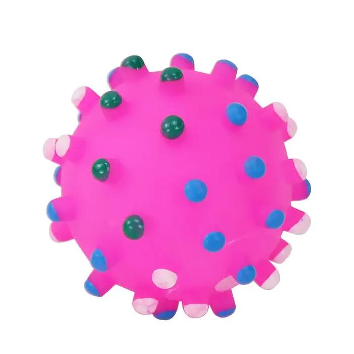 Balle ronde interactive pour chien, jouet sonore et durable, design épineux pour stimuler l'intelligence et la santé bucco-dentaire, jouet pour chiens de tous âges et occasions spéciales