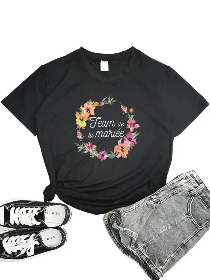 T-shirt Team Bride pour Femme, Team Bride, EVJF to Be Squad, La Mariée, Enterrement de Vie de Jeune Fille, France, Mariage, 2024