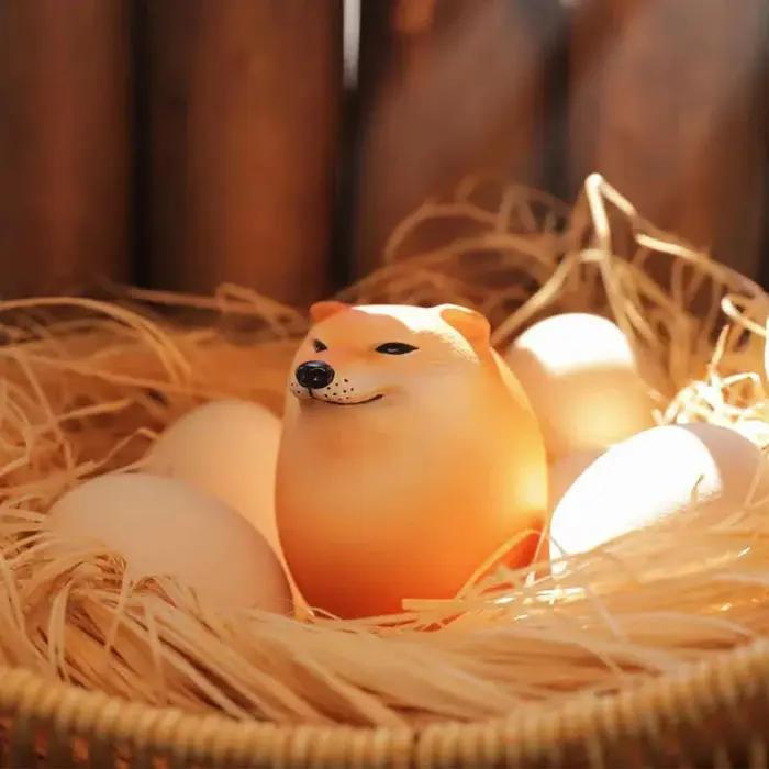 Décorations créatives en forme d'oeuf Shiba Inu pour la maison et le bureau