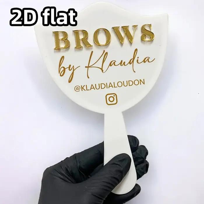 Outils personnalisés pour techniciennes en maquillage des sourcils, miroir de maquillage portable, extension de cils pour les réseaux sociaux, spatule pour le visage, salon de beauté