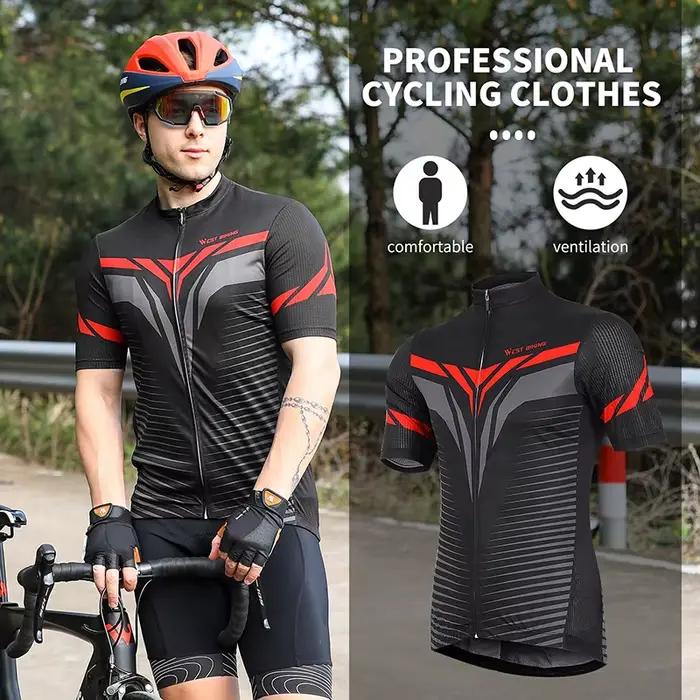 WEST BIKING-Maillot de cyclisme à manches courtes pour hommes
