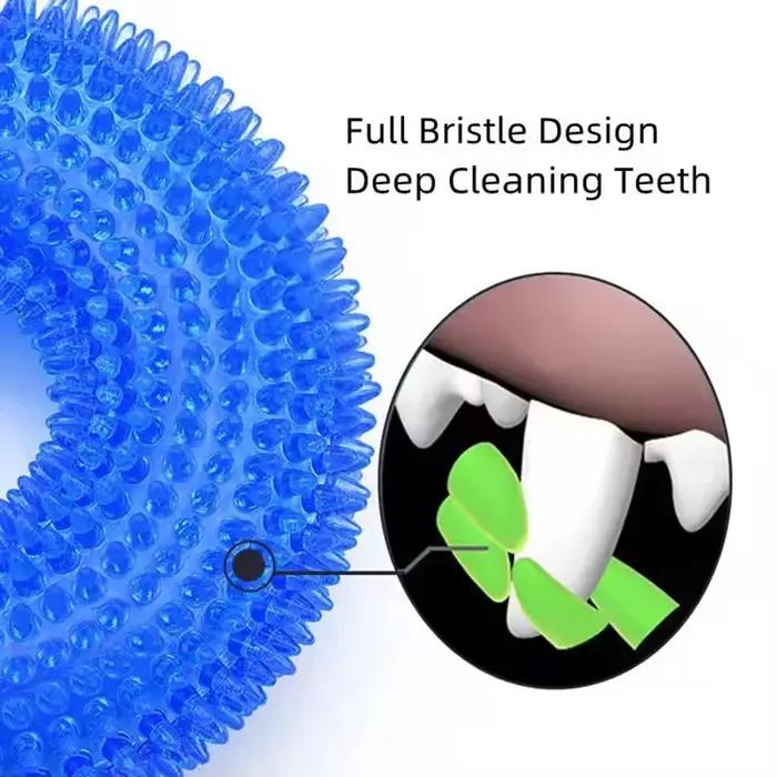 Jouet à mâcher épineux durable pour chien caoutchouc TPR non toxique nettoyage des dents meulage et interaction sonore pour chiots et chiens occasions spéciales