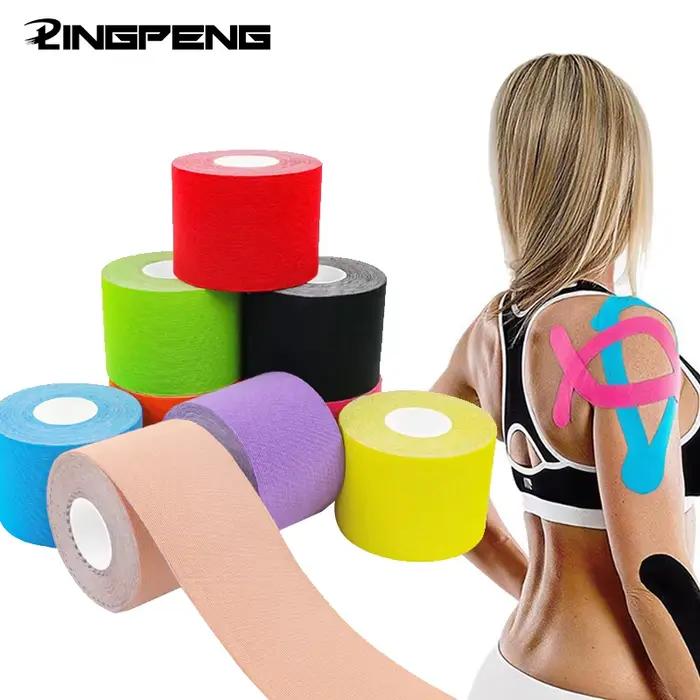 Bande de kinésiologie pour athlètes thérapeutiques, sans latex, élastique, résistant à l'eau, bande de kinésiologie cinétique pour la douleur au genou, les muscles des épaules