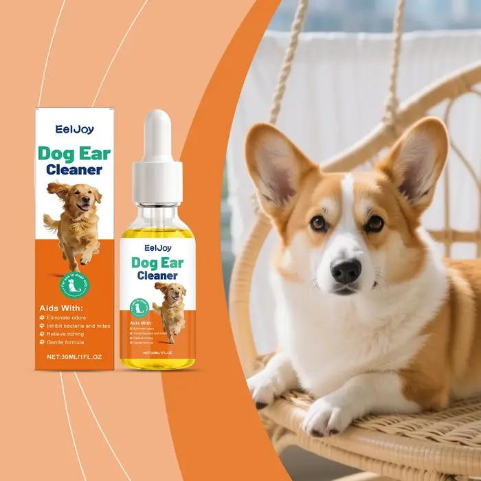 Eeljoy Gouttes auriculaires pour animaux de compagnie, non irritantes, éliminent le cérumen, réduise