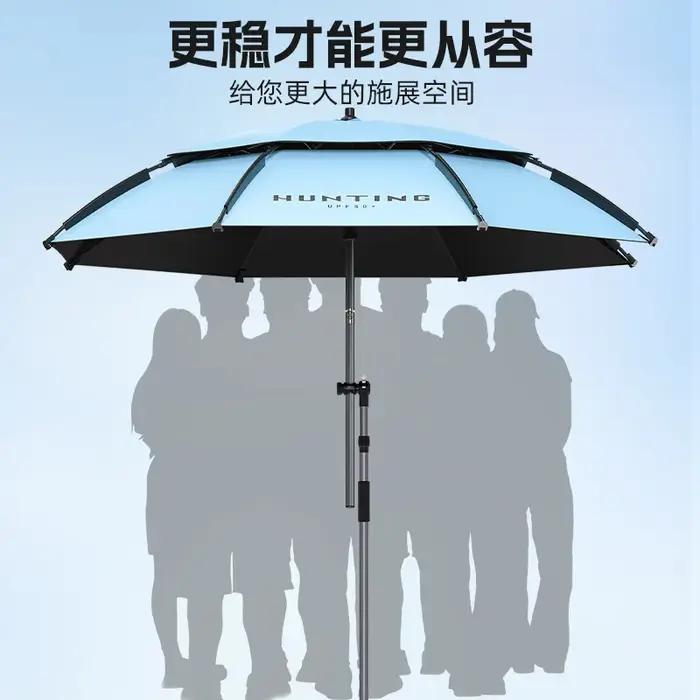YUZHIYUAN Parapluie à boucle de chasse 14 bords 360 ° Parapluie de pêche Portable léger et réglable, pare-soleil de plage en plein air
