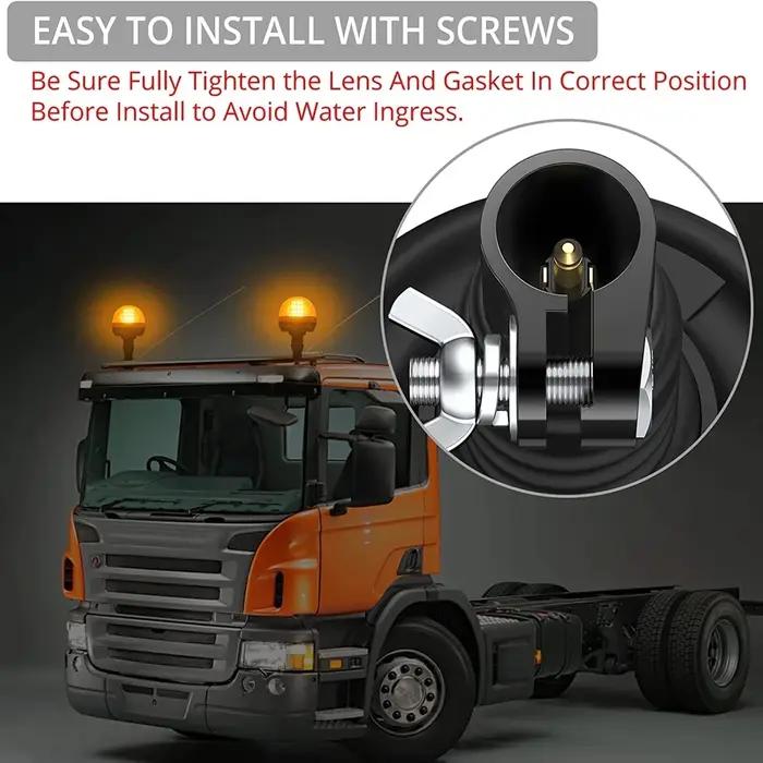 Voyant d'avertissement rotatif LED pour camion tracteur John Deere clignotant ambre lampe stroboscop