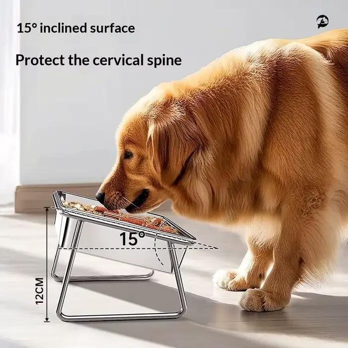 Bol pour chien et chat en plastique robuste avec protection de cou, conception inclinée et surélevée pour un repas sain et stable occasions spéciales et tous les jours