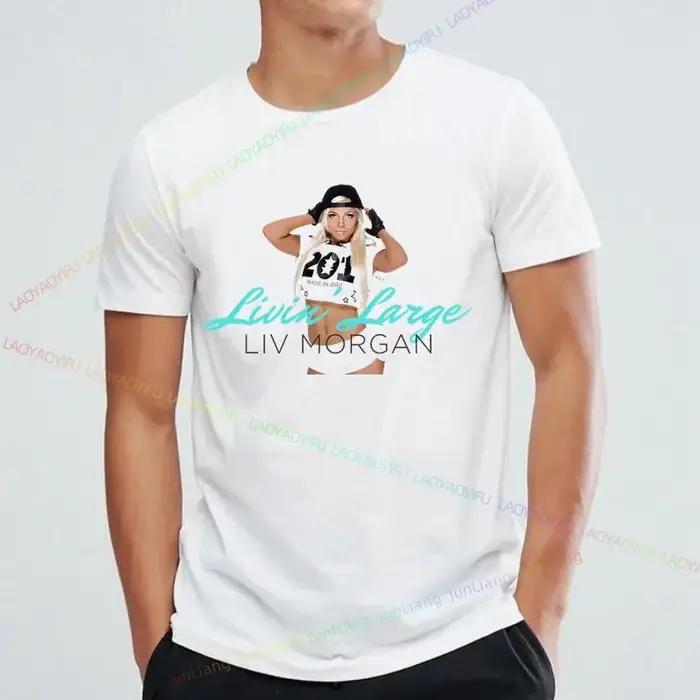 T-Shirt Imprimé Lutte Liv Morgan pour Homme et Femme Unisexe Occasions Spéciales Harajuku