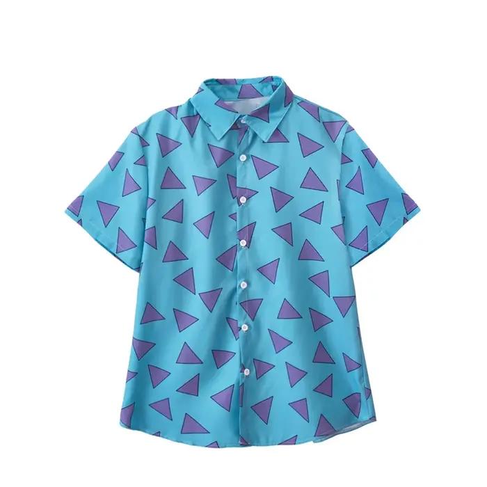 Vêtements d'été au style cool et rafraîchissant, chemise décontractée à imprimé triangulaire pour ho