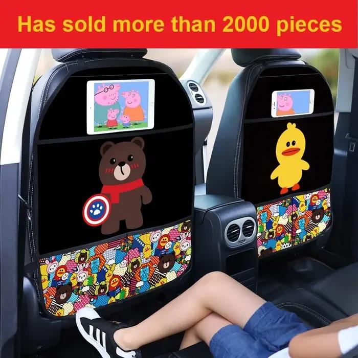 1 pièces couverture arrière de siège de voiture protecteur pour enfants dessin animé voiture Anti co