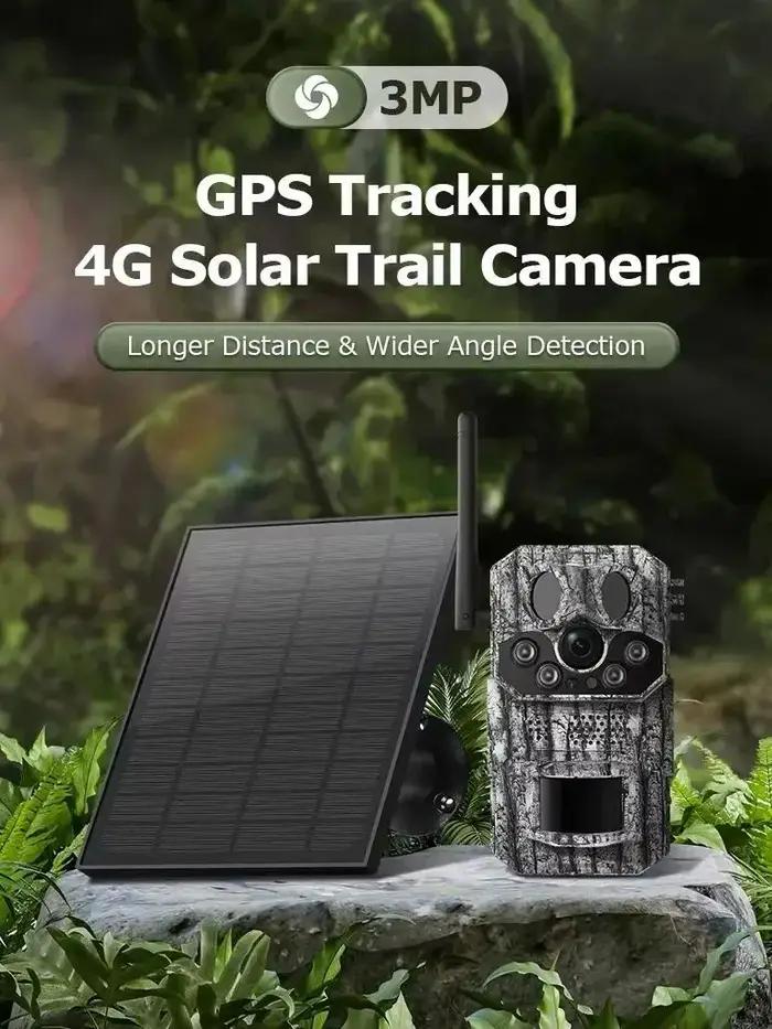 Caméra de chasse GPS 4G avec panneau solaire