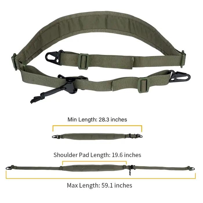 Accessoire de chasseur IDOGEAR Tactical Sling Slingster 2 Points Sling Vert Ranger pour homme confortable et polyvalent