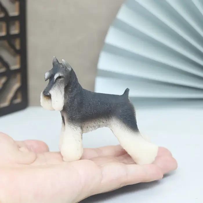 Multi races Miniature Boxer bouledogue Schnauzer chiot chien Animal Figurine modèle Figurines jouet pour animaux de compagnie décoration de la maison ornement