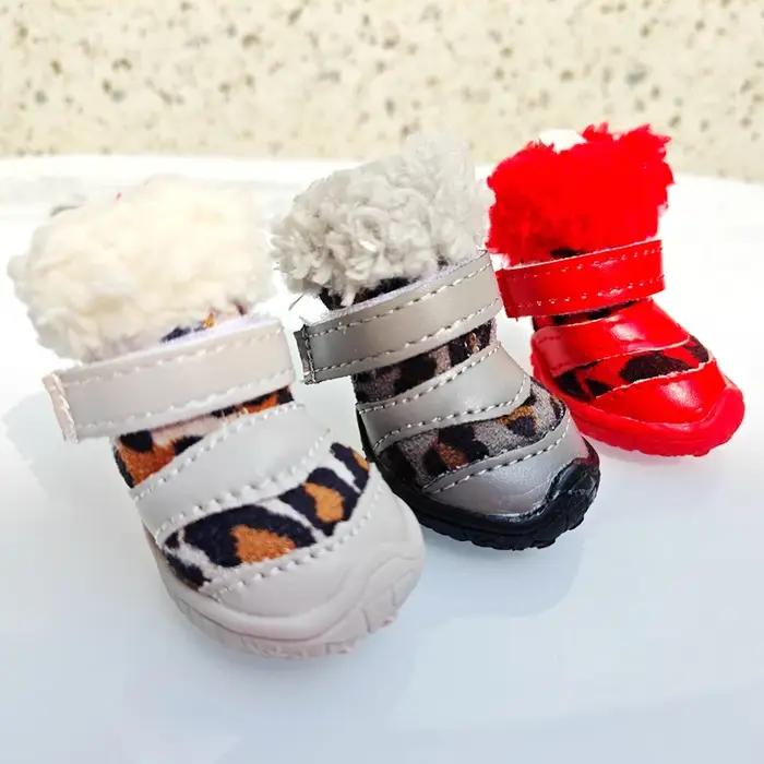 Bottes Léopard Chaudes pour la Marche des Chiens