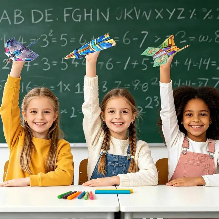Kit d'avions en papier de 12 styles, papier origami coloré, avion artisanal fait à la main, cadeau pour étudiants, garçons et filles