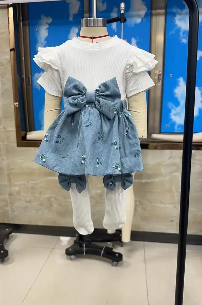 Vêtements pour bébé fille, tenues d'été, combinaison à manches courtes + chaussettes longues + bandeau, ensemble de vêtements pour nouveau-né