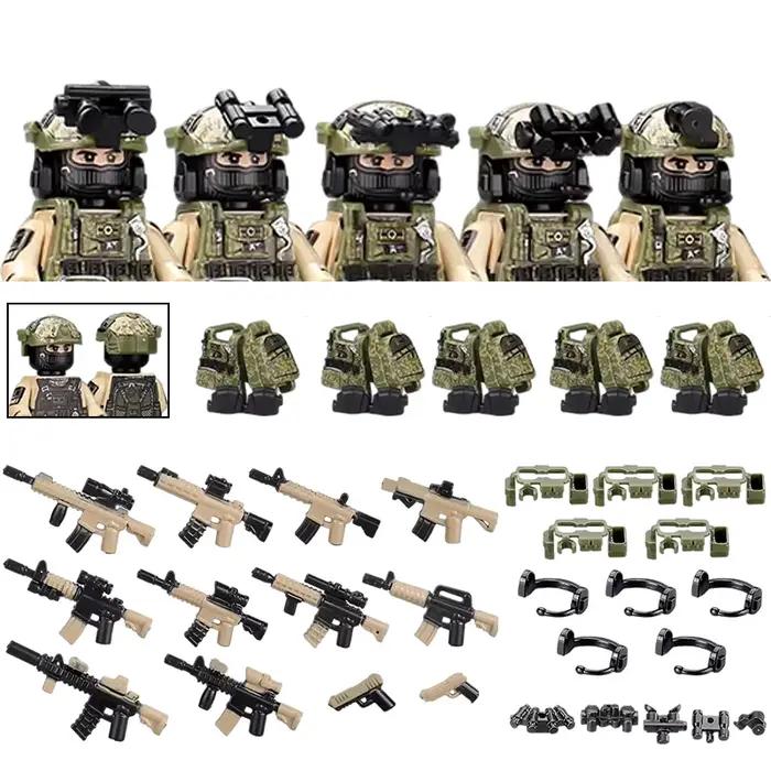 Uniforme de Combat de l'armée américaine, figurines des Forces spéciales, blocs de construction, ville, Service aérien spécial américain, soldat, armes militaires, jouets