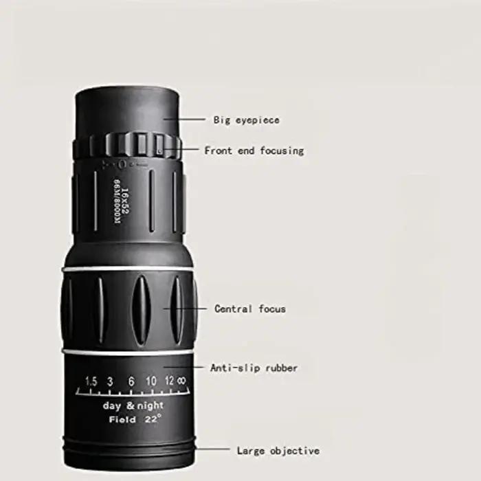 Monoculaire 16x52 HD pour chasse adulte - Grossissement puissant pour observation animalière précise