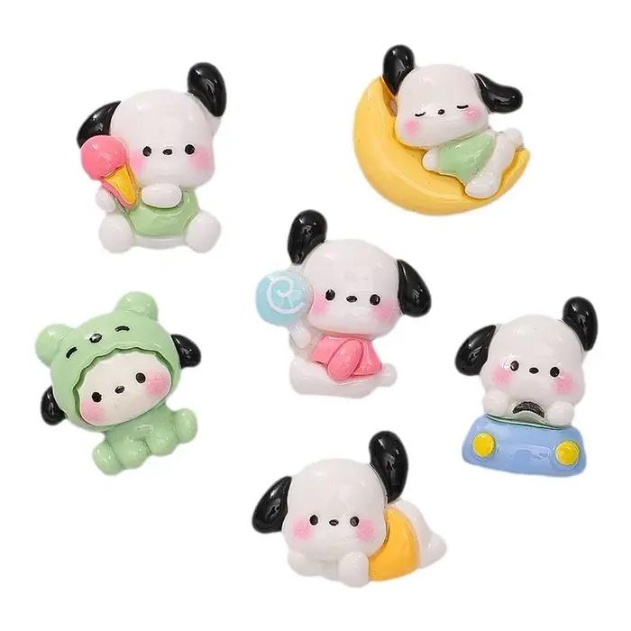 10 pièces nouveau dessin animé Kawaii mignon lune chien série résine Scrapbook bijoux à bricoler soi-même fête enfants cadeau épingle à cheveux accessoires A24