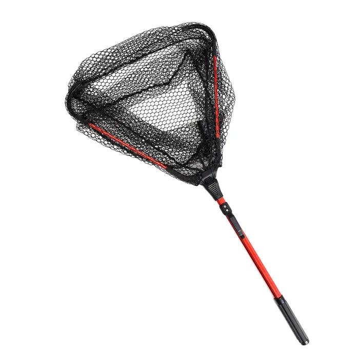 Filet d'atterrissage de pêche, filet pliable et Portable, maille en Nylon, filet de pêche, cadre en