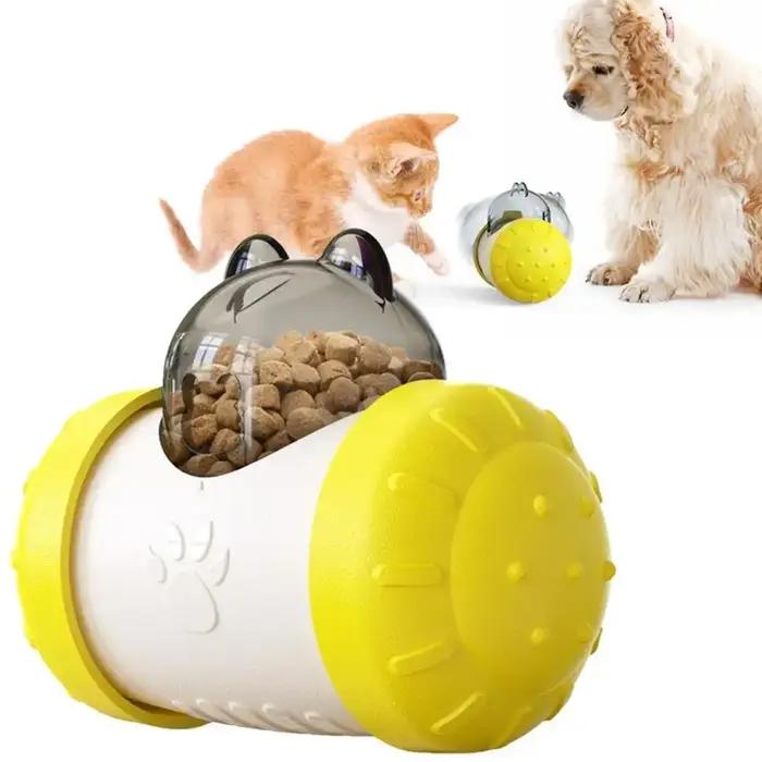 Distributeur de nourriture interactif Wobble jouet à bascule pour chiots distributeur lent de friandises pour chiens et chats accessoire d'entraînement pour animaux occasions spéciales