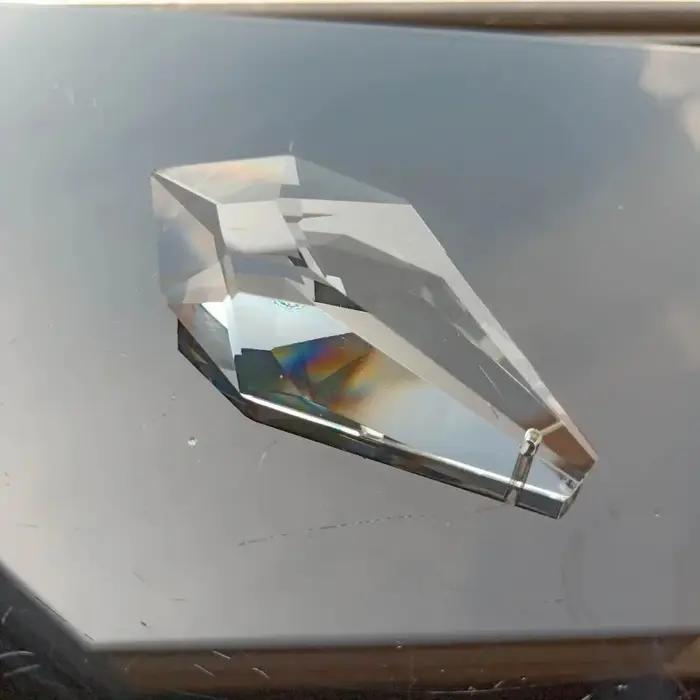 Excellent prisme en cristal K9, lustre en verre à facettes claires, ornements suspendus en cristal,