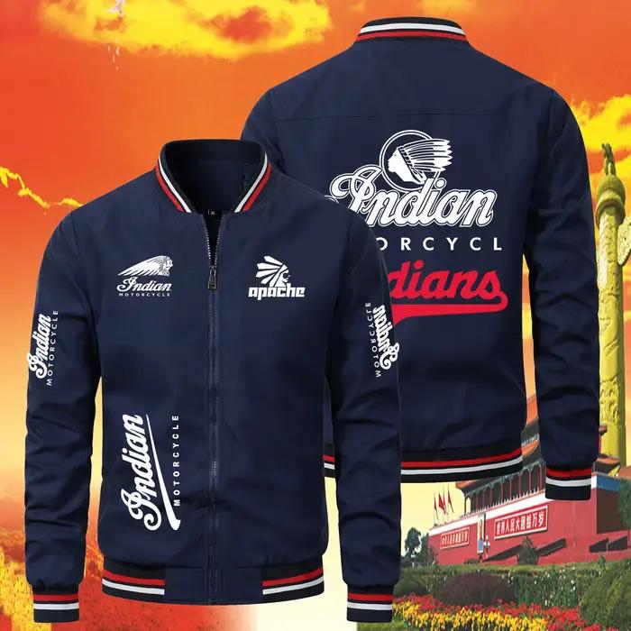 Impression résistante à la chaleur du logo de moto INDIAN - Veste de vêtements pour hommes pour sports de plein air