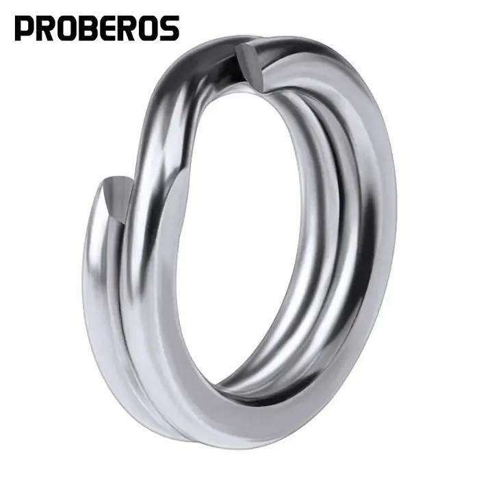 PROBEROS 50pcs anneaux fendus de pêche pour appât manivelle argent acier inoxydable 0 # -12 # Acce