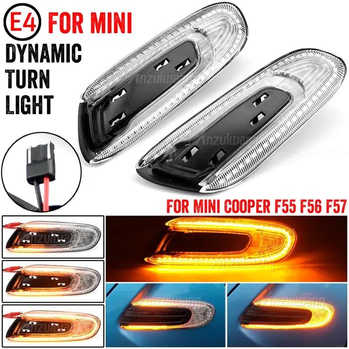 Feux de position latéraux dynamiques à LED pour Mini Cooper F55 F56 F57 clignotants séquentiels lentille de fumée installation plug and play pour des voyages sécurisés et élégants