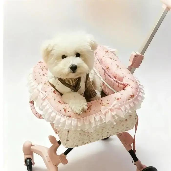 Poussette pour animaux de compagnie ÉTÉ 2026 avec tapis offert pour petits chiens et chats de 4