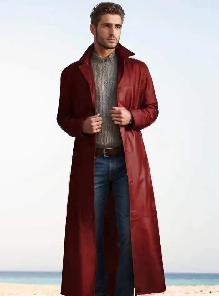 Veste en Faux cuir pour hommes, vêtements de printemps, col de costume, décontracté, polyvalent, au-