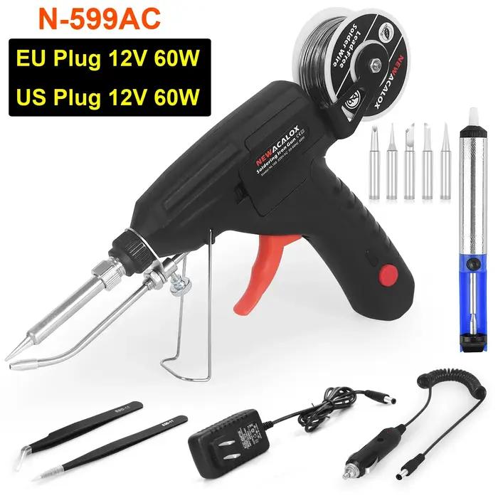 NEWACALOX 110 V/220 V 60 W envoyer automatiquement pistolet à étain fer à souder à main chaleur inte