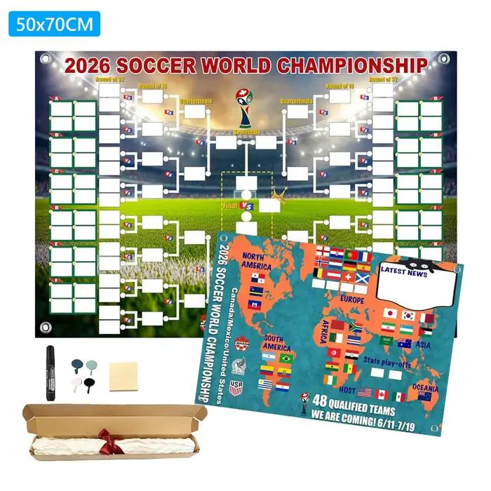 Affiche Murale de Tournoi et Affichage des 48 Équipes pour la Finale – Décoration de Bureau et Maiso