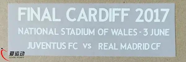 Patch Final Cardiff 2017 UCL Détails du Match Madrid vs Juve en Plastique Antique pour Collectionneurs Occasions Spéciales