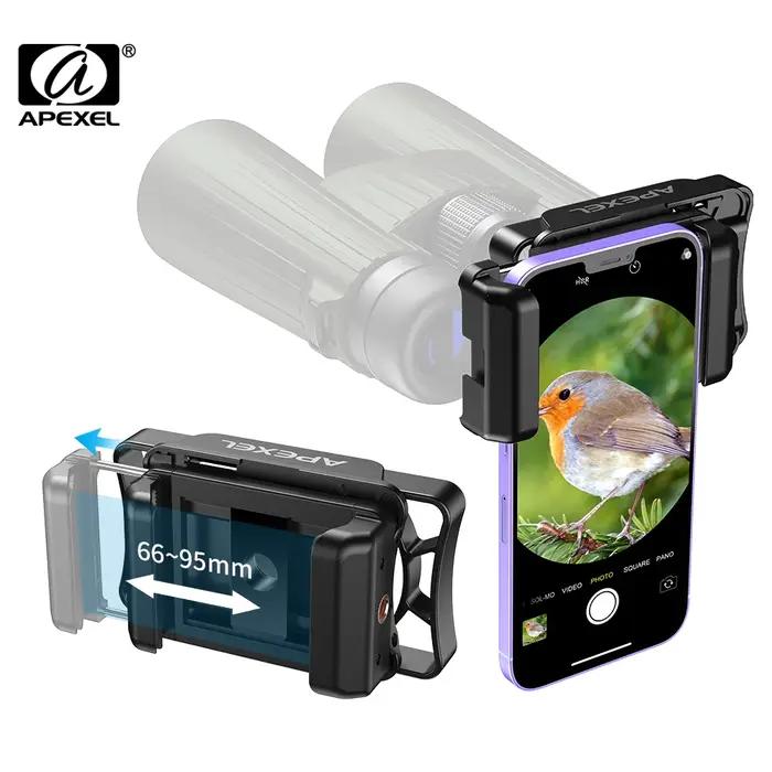 APEXEL jumelles télescope téléphone adaptateur Smartphone montage pince pour monoculaires Microscope