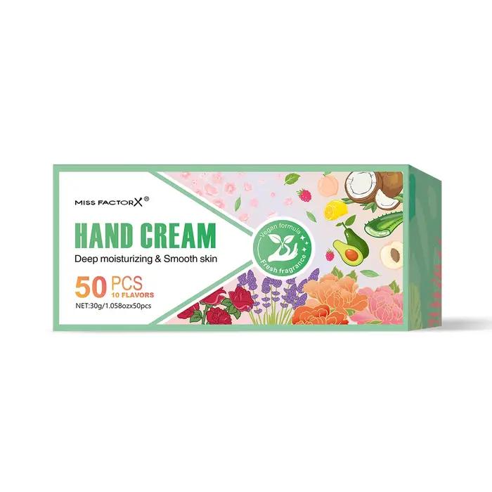50 pièces/boîte 10 crème pour les mains parfumée-hydratante