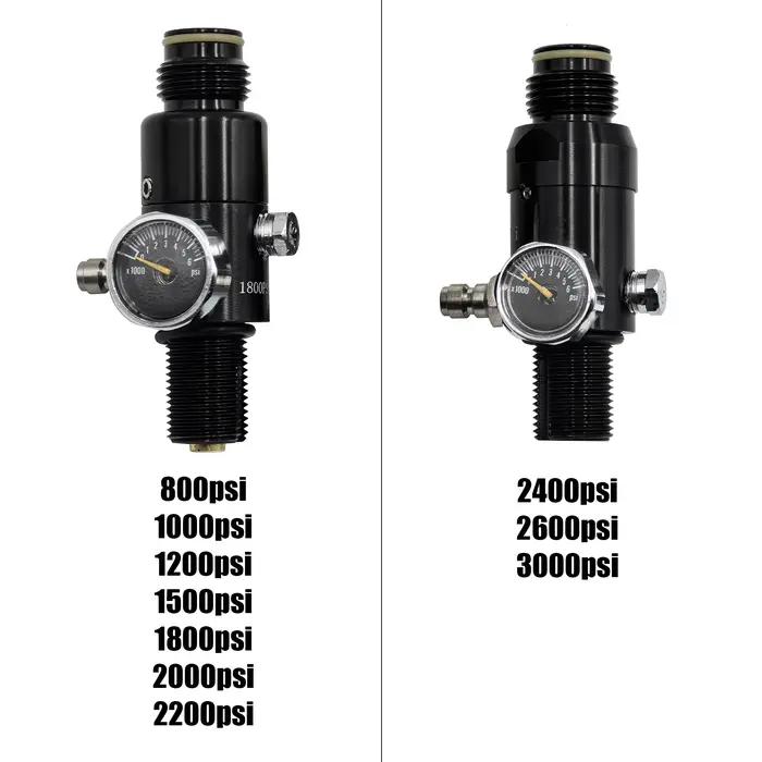 HPA 4500psi cylindre réservoir d'air régulateur vanne sortie 800psi à 3000psi M18 * 1.5 plongée esca