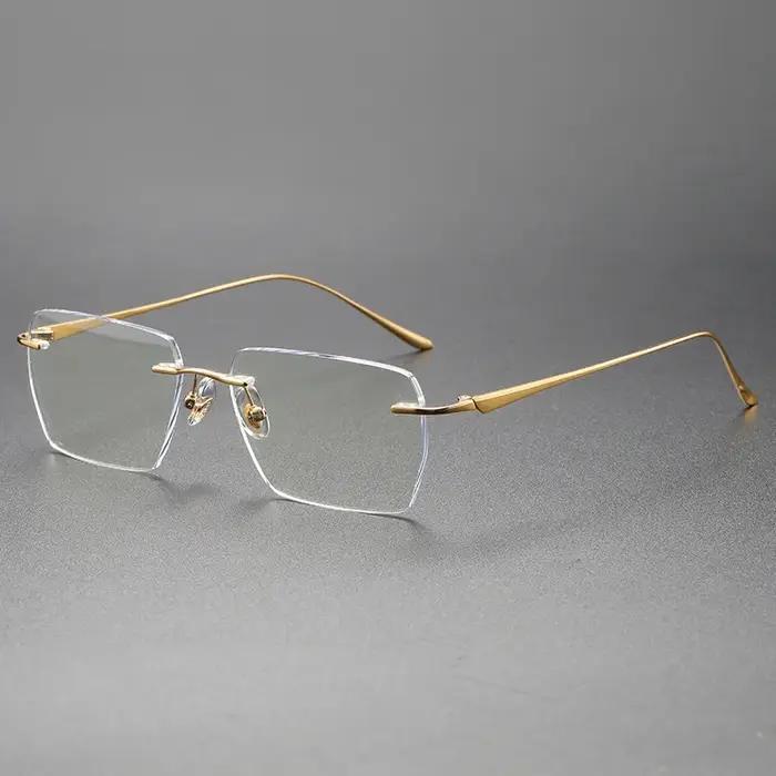 VICKY nouveau Business conception Simple sans monture pur titane lunettes femmes hommes