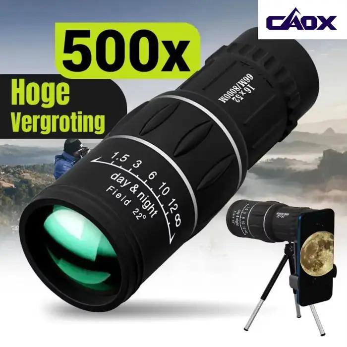 Monoculaire CAOX 16x52 haute puissance double mise au point, zoom optique longue portée pour vision nocturne