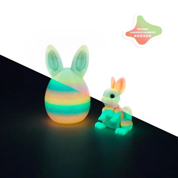 Ornement d'œufs de lapin imprimé en 3D, modèle animal, lapin de Pâques, ornement de bureau à domicile, cadeau de Pâques