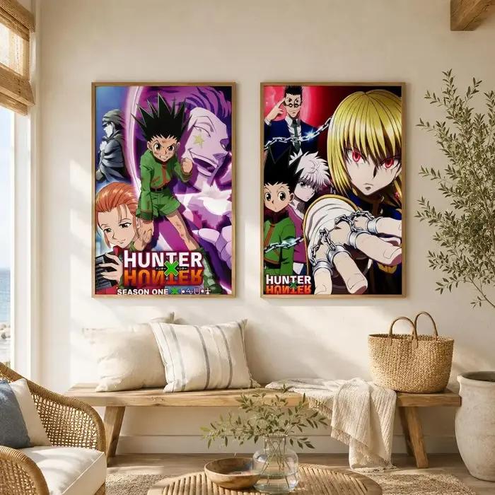 Affiche Fantasy Anime H-Hunter x Hunter Décoration Murale Polyvalente HD Imperméable Auto-Adhésive Occasions Spéciales