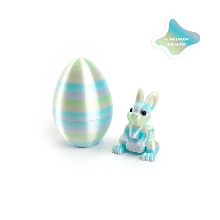 Modèle d'œuf de lapin imprimé en 3D avec articulations mobiles, décoration artisanale, jouet anti-st