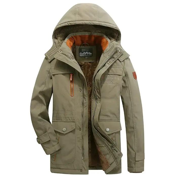 Vestes rembourrées en coton pour hommes, vêtements d'hiver, doublure polaire, Parkas épais, amples e