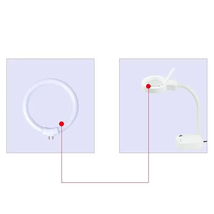 ZAVENZH-Petites lampes de bureau blanches, ampoule structurels ente, lampe annulaire, Tubes annulair